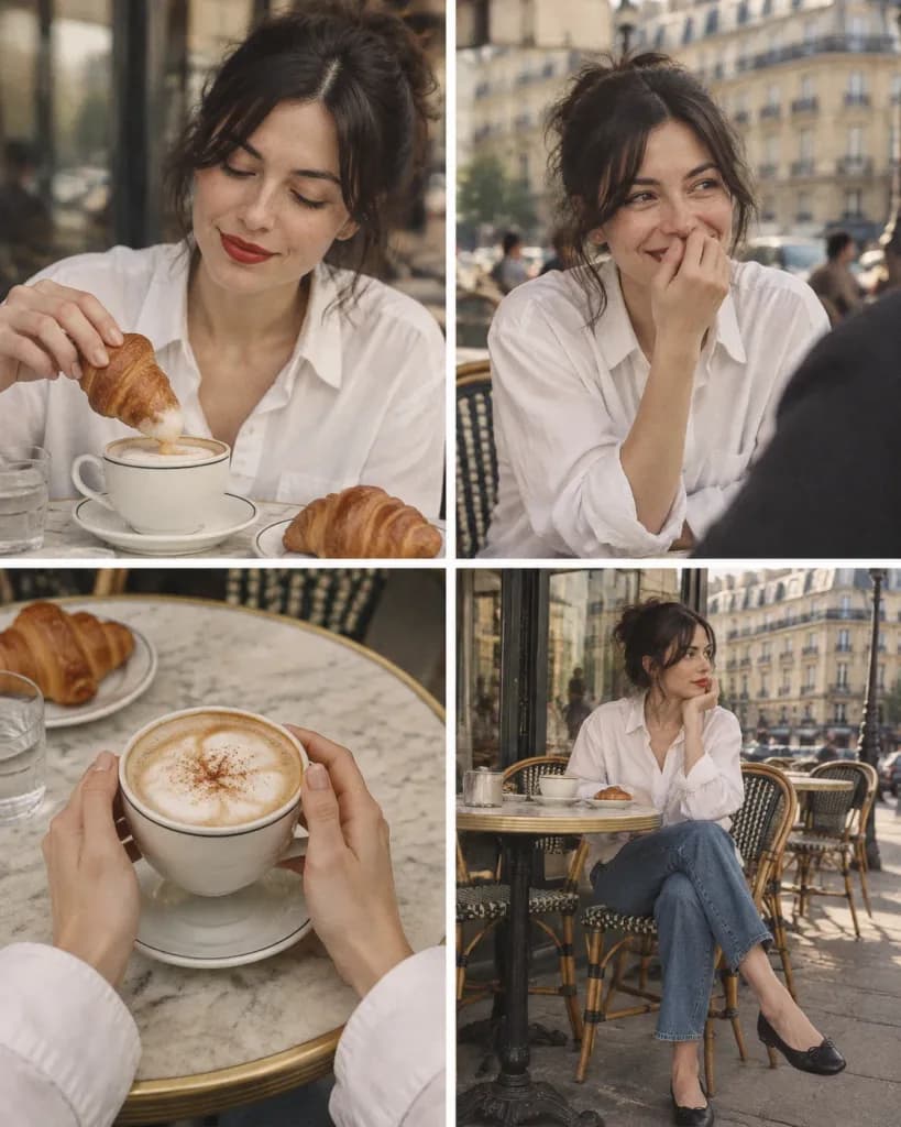 Parisian Cafe Lifestyle Photo Grid