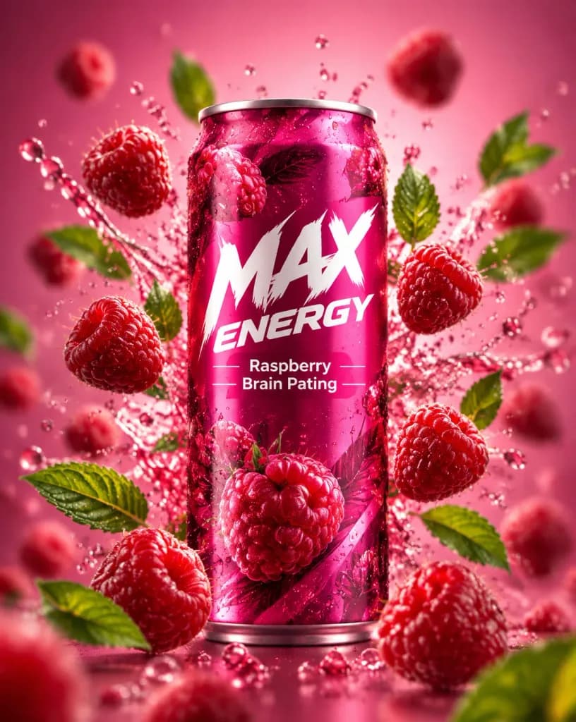Raspberry Energy Drink Studio Commercial