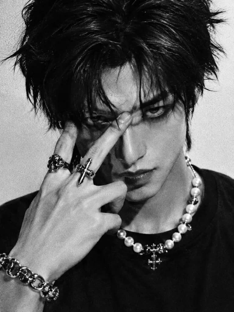 High-Contrast Noir Punk Street Portrait