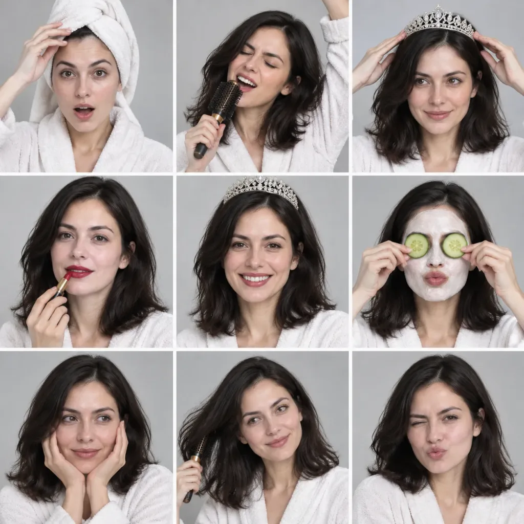 Beauty Morning Routine Photo Contact Sheet