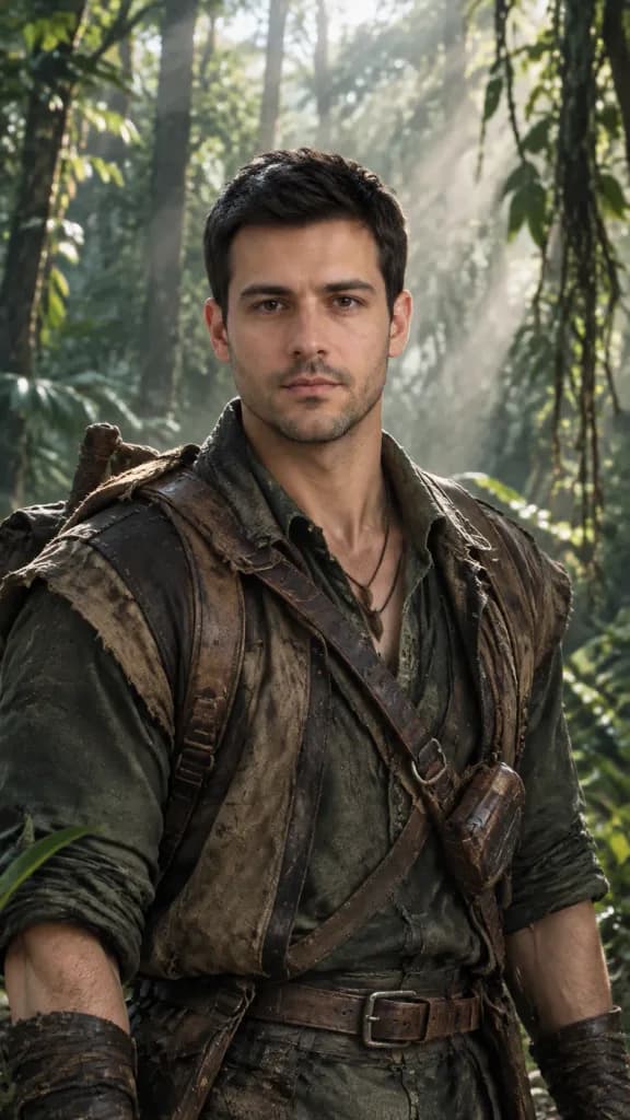 Cinematic Jungle Survivalist Portrait