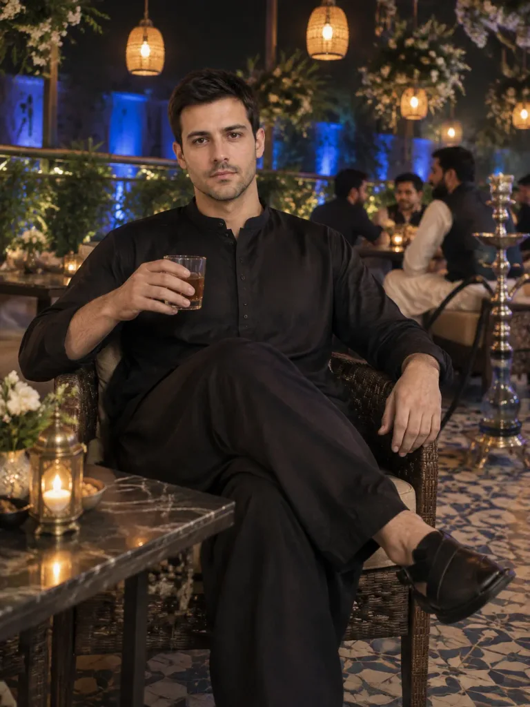 Night Lounge Portrait with Identity Preservation