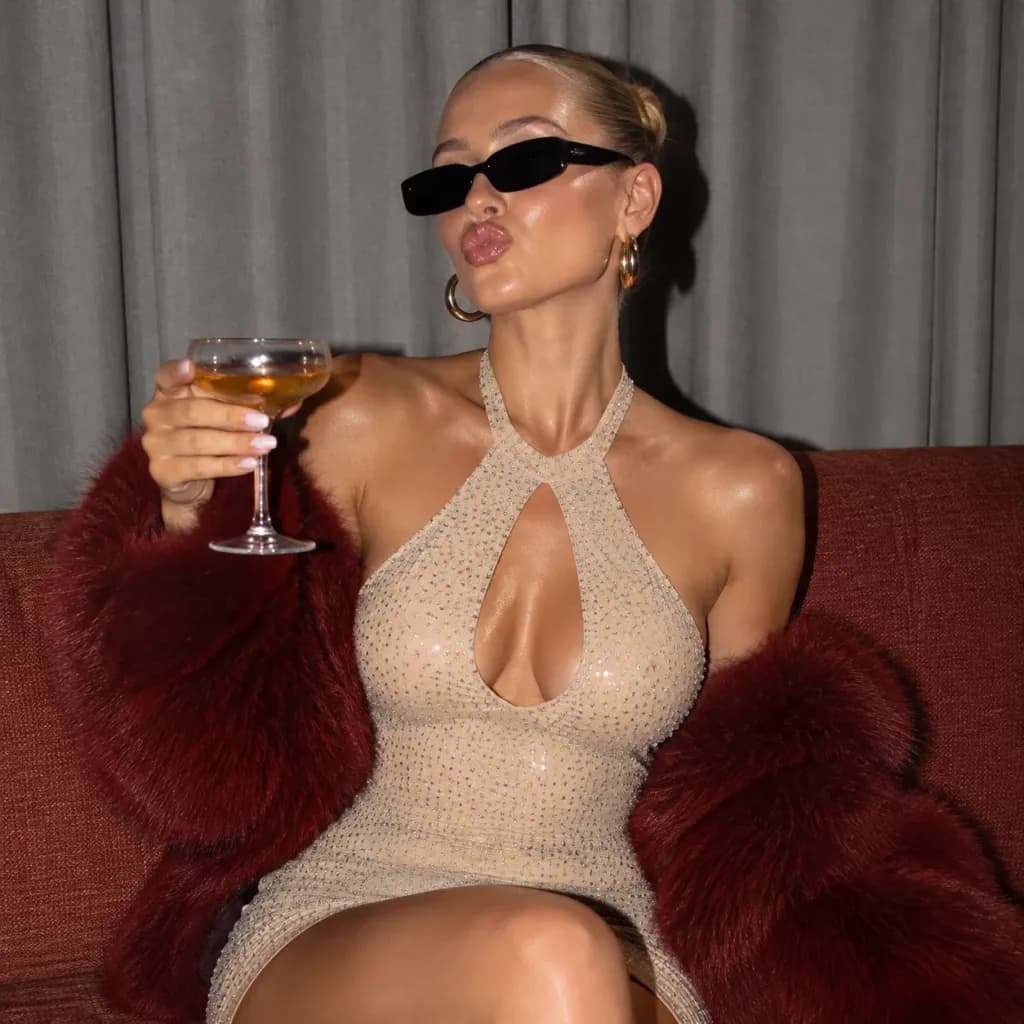 Glamorous Nightclub Portrait with Direct Flash