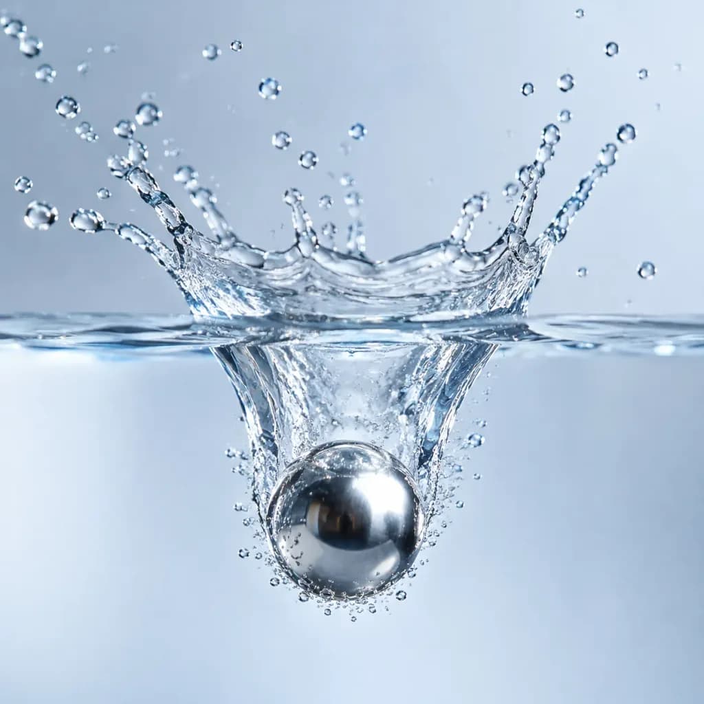 スローモーションの水しぶき落下