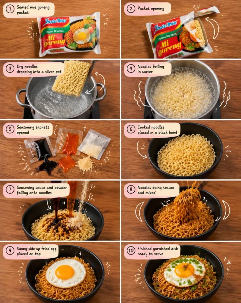 Ten-Panel Cooking Storyboard Layout