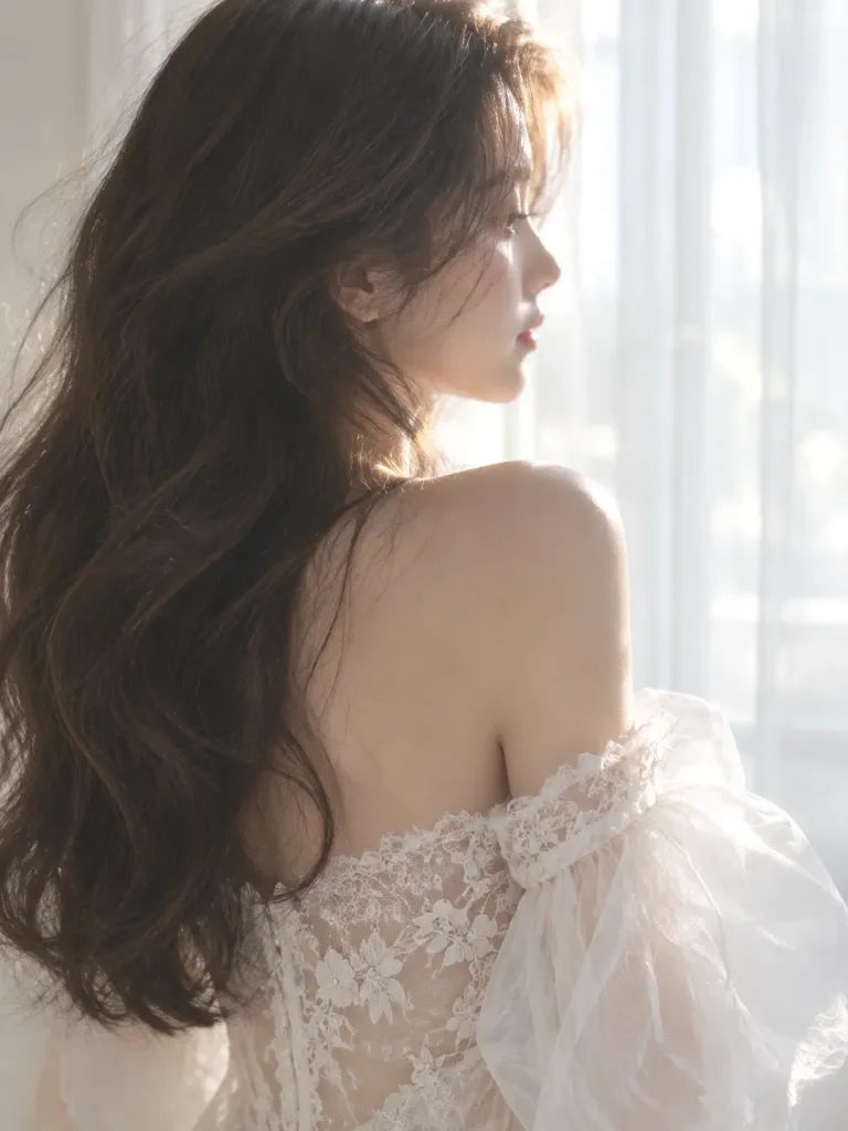 Side Profile Lace Dress Portrait