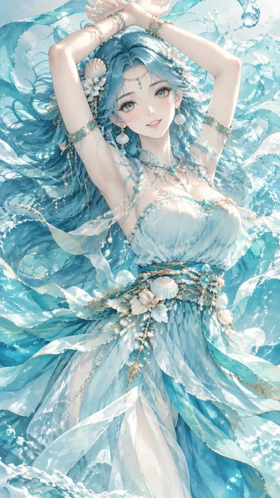 海洋神女奇幻动漫插画