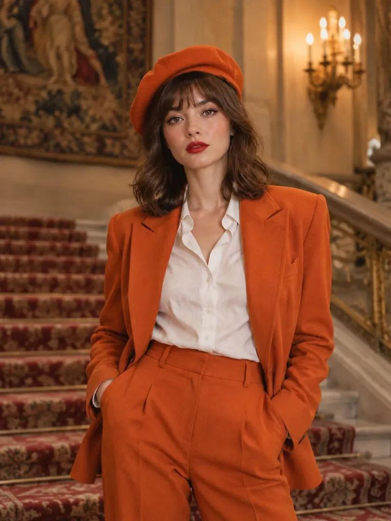 テーラードスーツのエディトリアルポートレート
