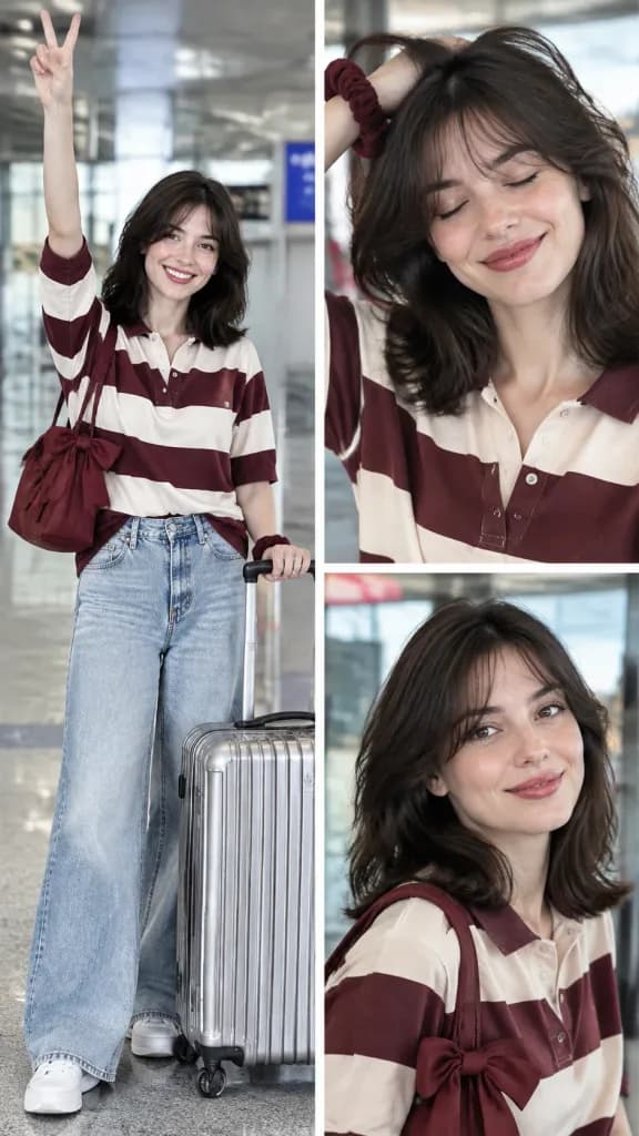 여행 트리프틱 공항 인물 사진