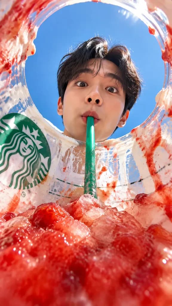 Low-Angle POV Inside Drink Cup