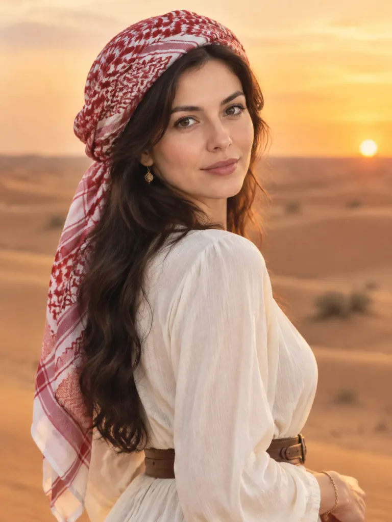 Golden Hour Desert Woman Portrait