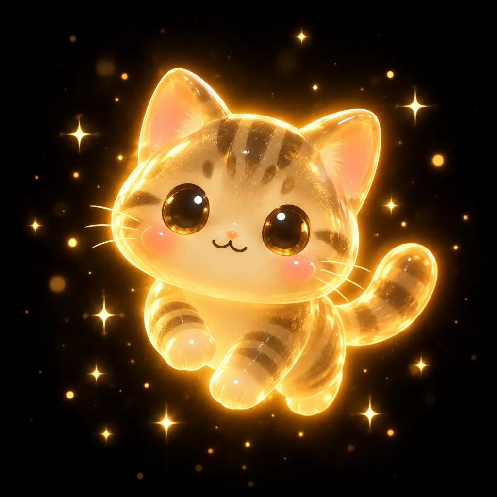 Светящийся Глянцевый Космический Кот