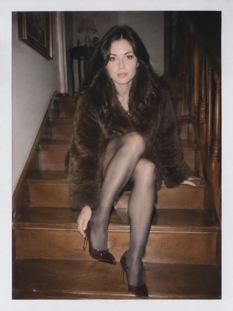 Vintage Polaroid Staircase Portrait