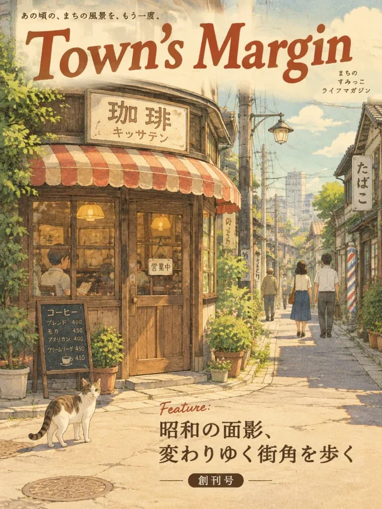 Retro Japanese Town Magazine Cover