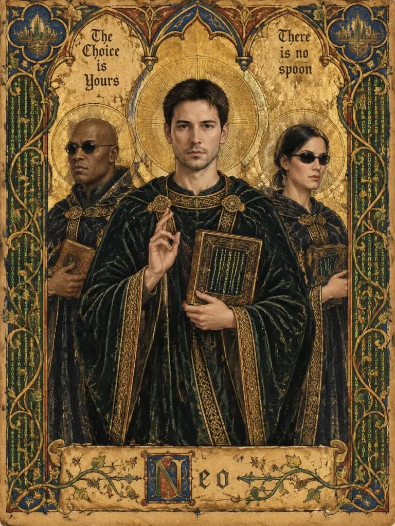 Medieval Illuminated Manuscript The Matrix