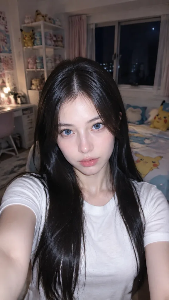 心理恐怖風格閃光燈自拍