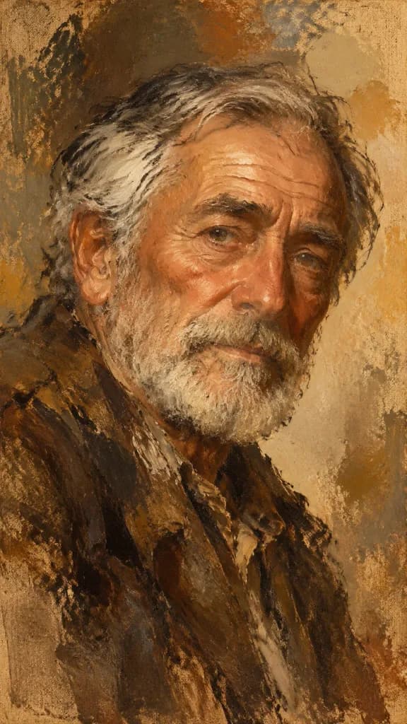 Expressive Textured Fine Art Oil Portrait