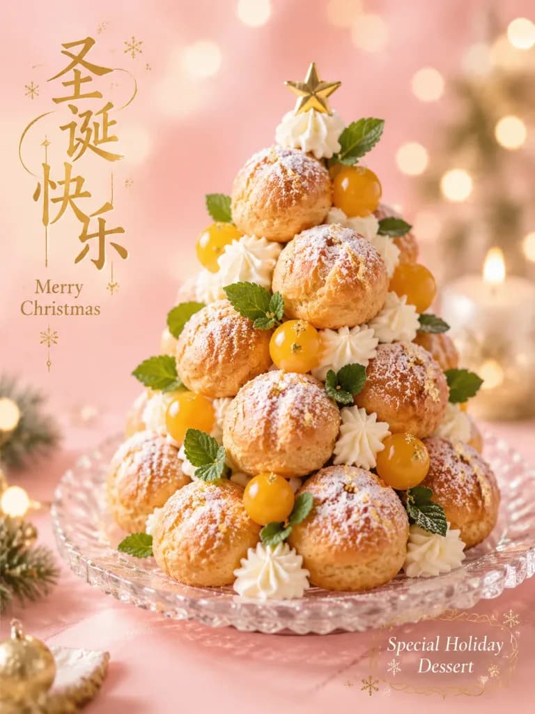 Christmas Tree Dessert Food Poster