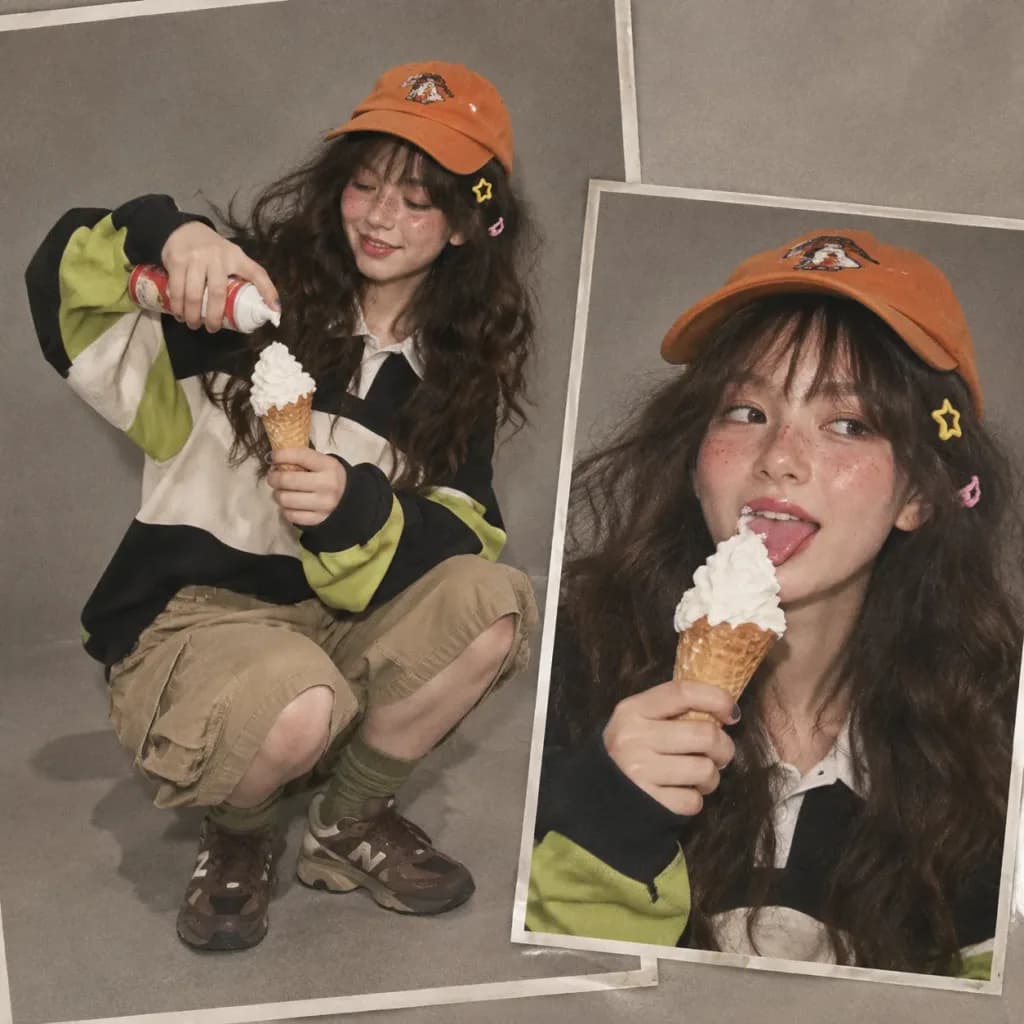 90s Editorial Retro Waffle Photo Collage