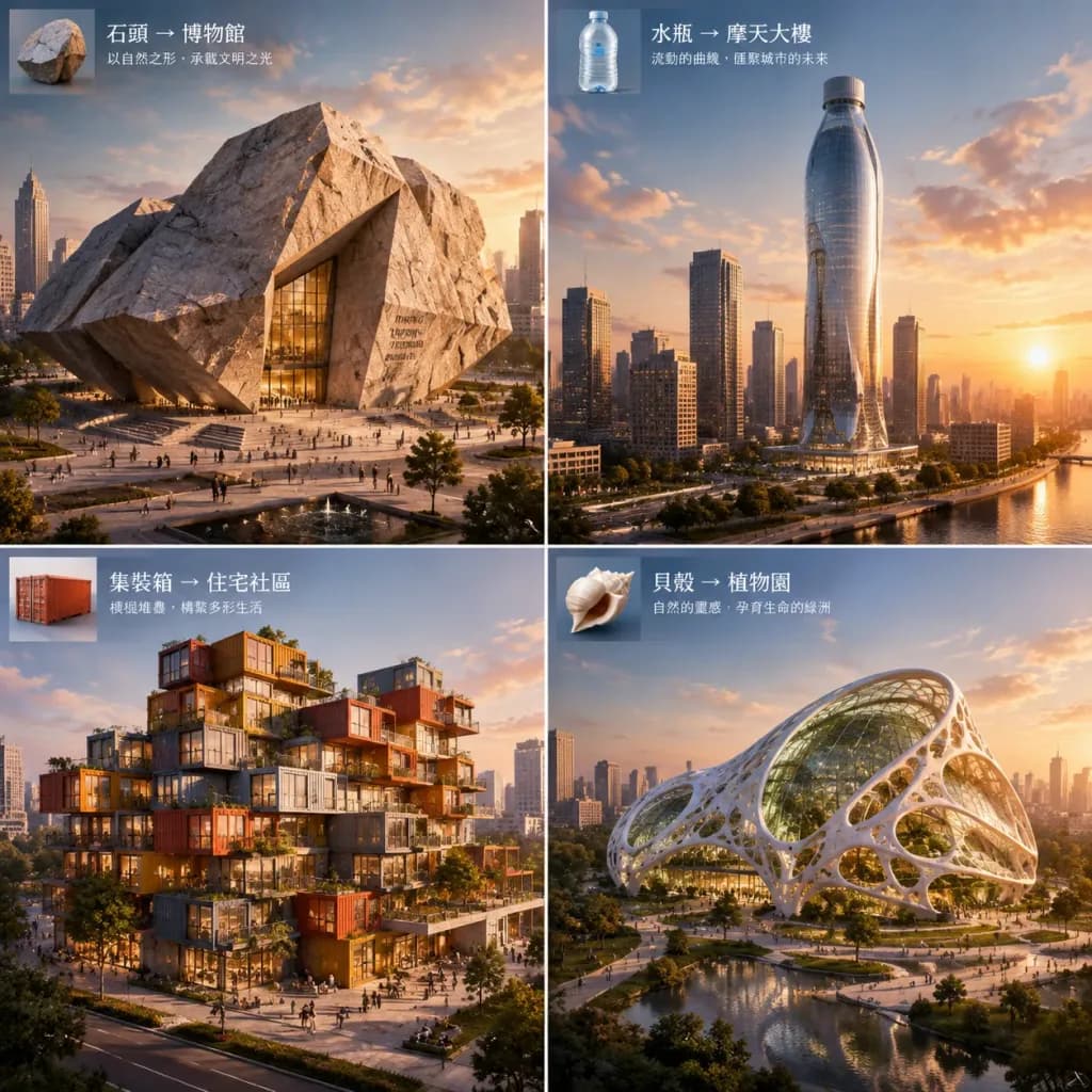 日常物品轉化為地標建築