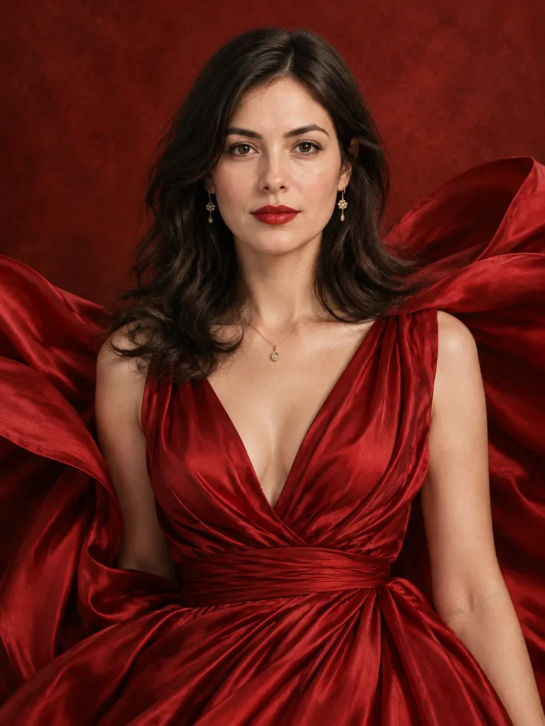 Sculptural Silk Gown Fashion Portrait