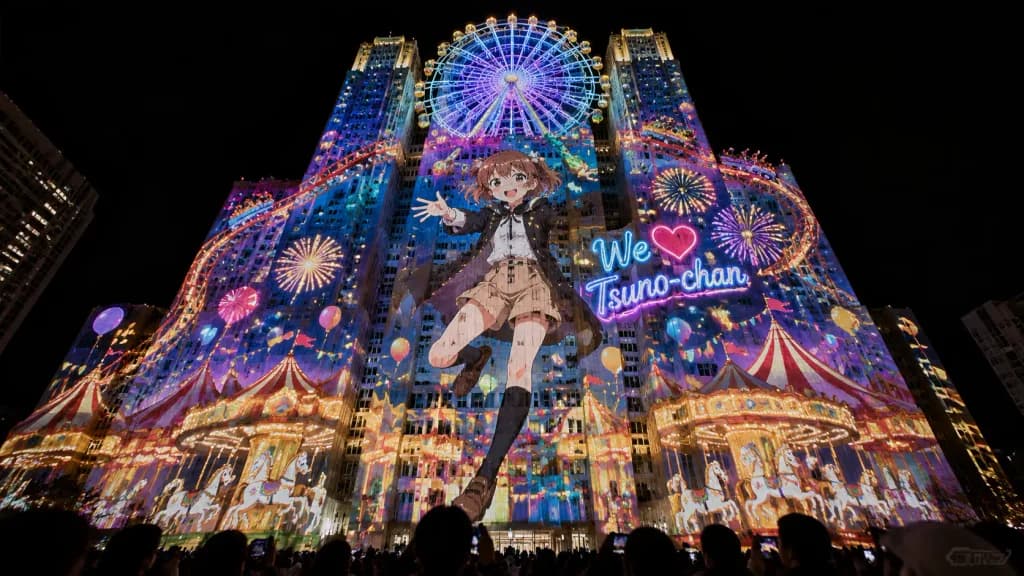 Amusement Park Facade Projection Mapping