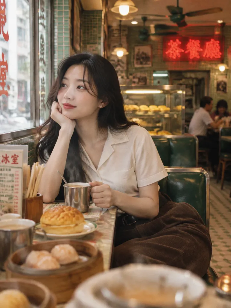 レトロ香港茶餐廳ポートレート