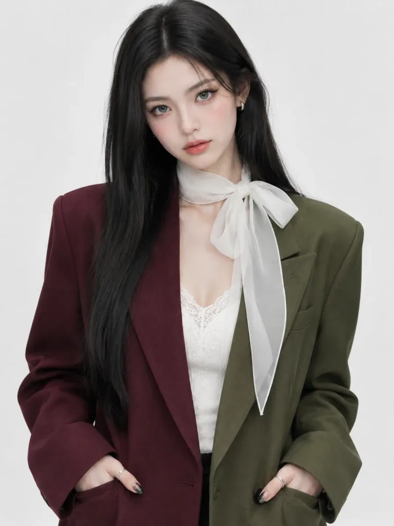 투톤 블레이저 패션 화보 포트레이트