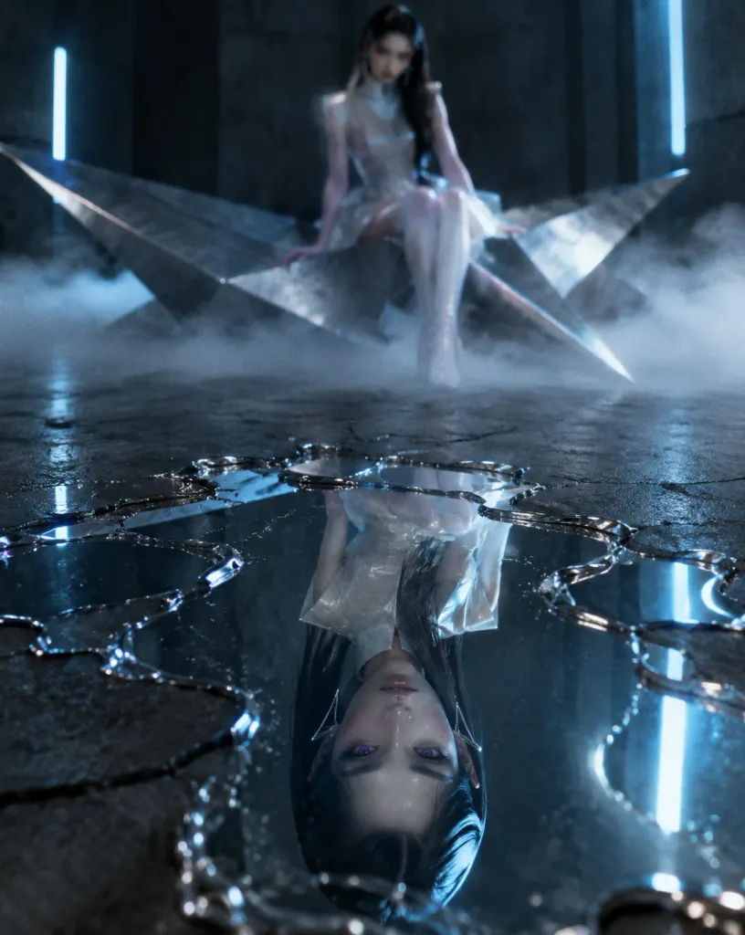 Editorial Reflection in Metallic Cyber Puddle