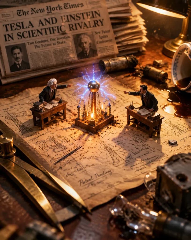 Historical Scientist Rivalry Macro Diorama