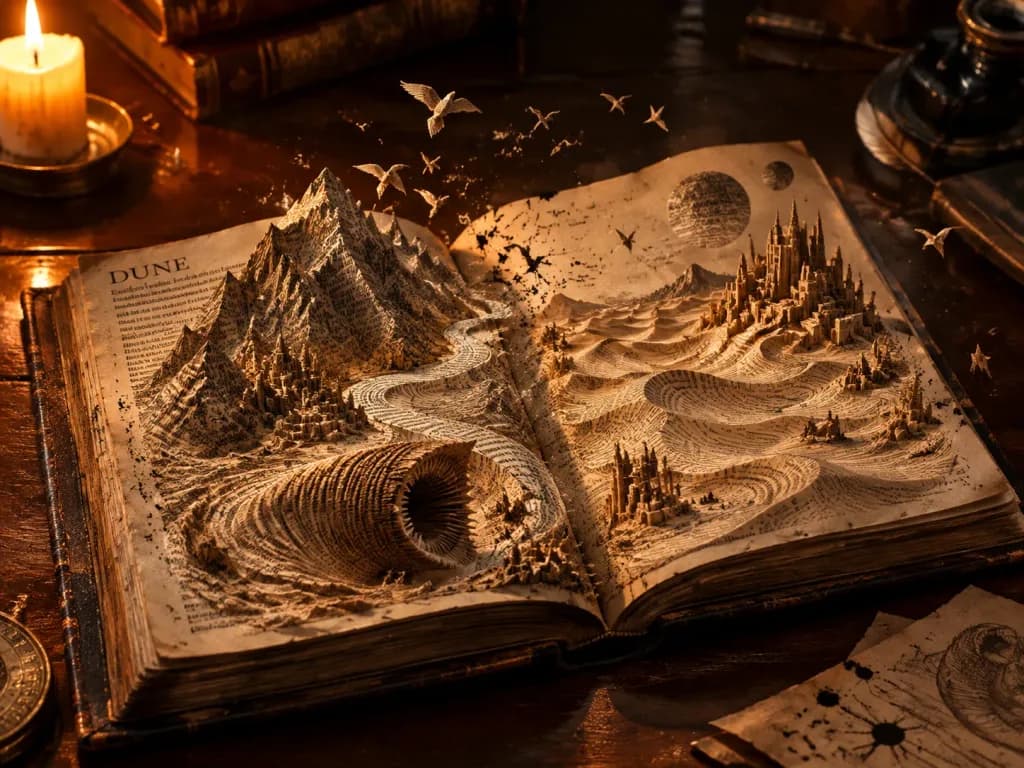 Book Typography Isometric Diorama