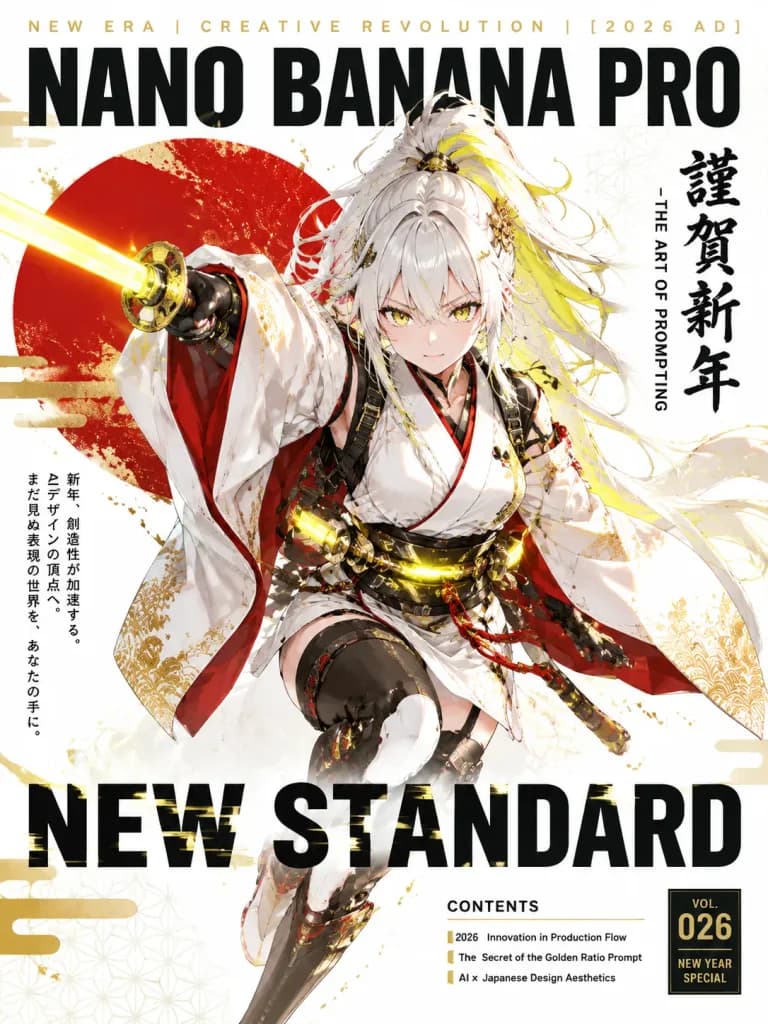 Futuristic Anime New Year Magazine Cover
