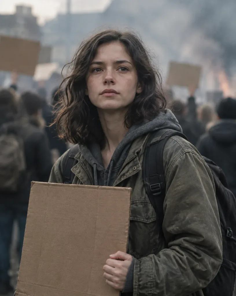 Cinematic Documentary Portrait at a Protest