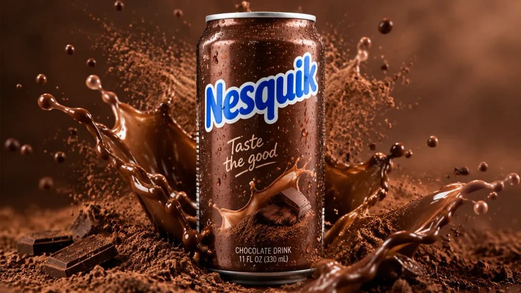 Chilled Chocolate Drink Can with Splashes