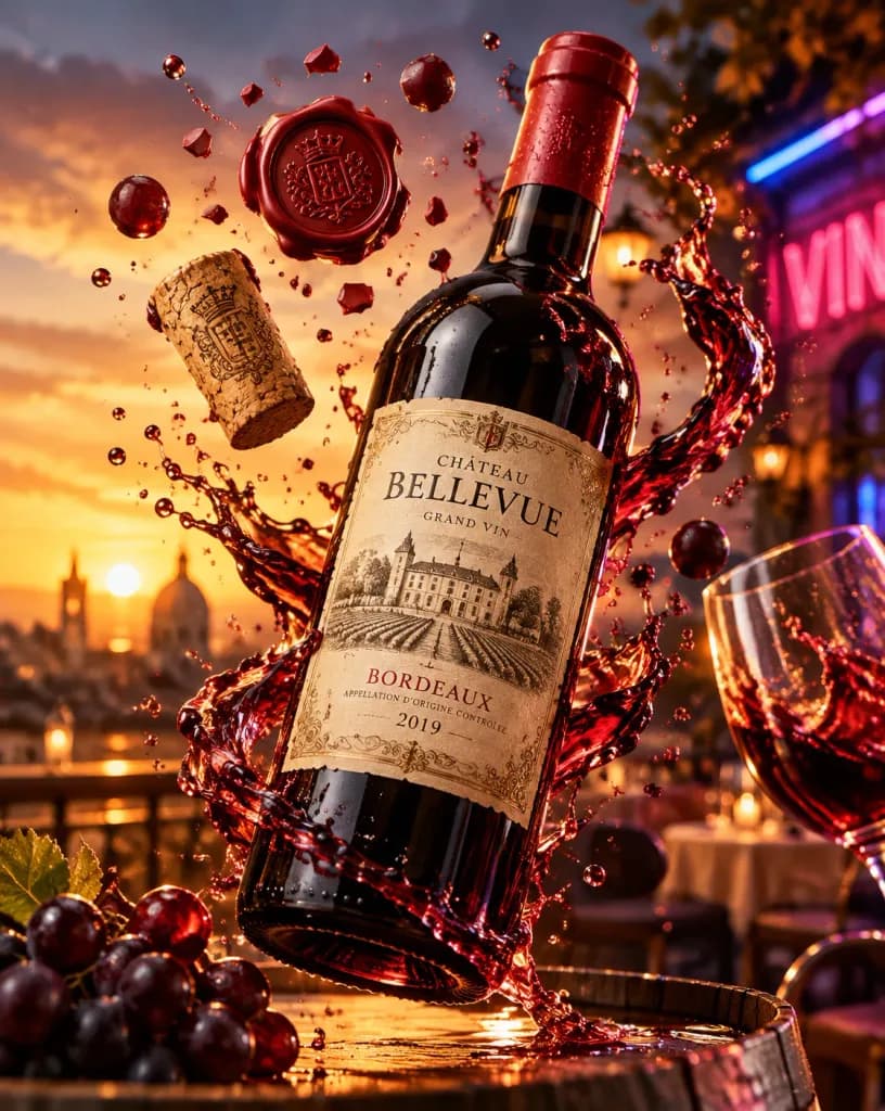 Wine Bottle Advertising Key Visual
