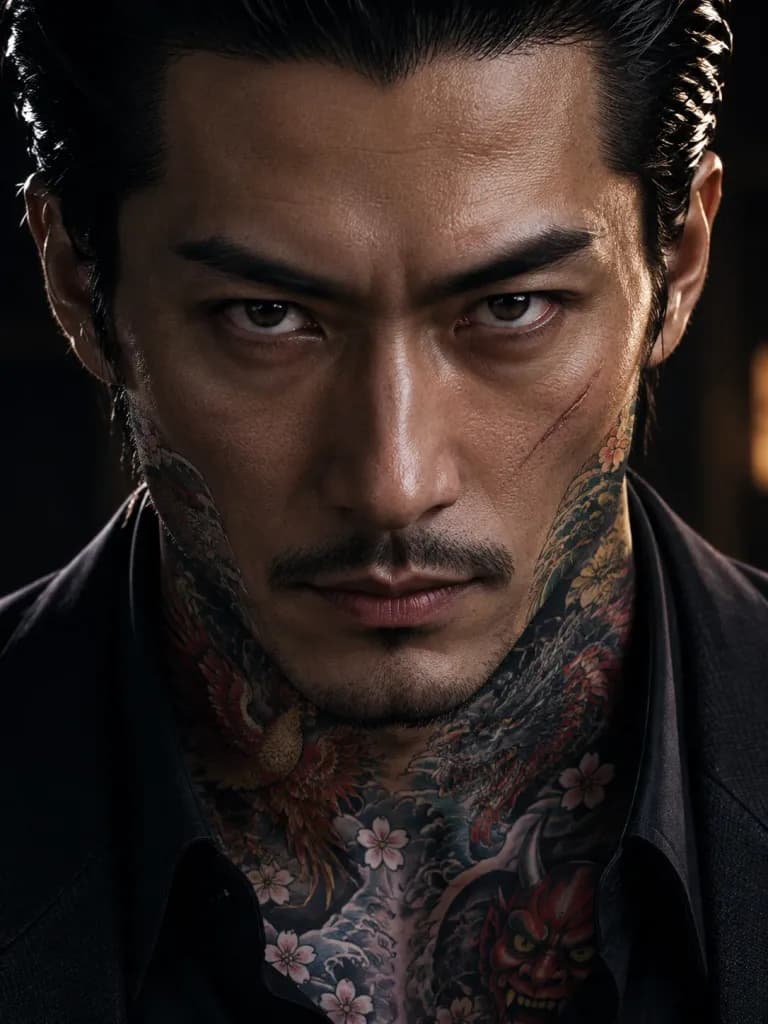 Cinematic Japanese Yakuza Irezumi Portrait