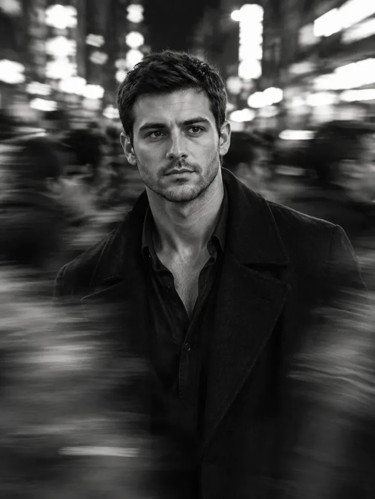Monochrome Urban Motion Blur Portrait