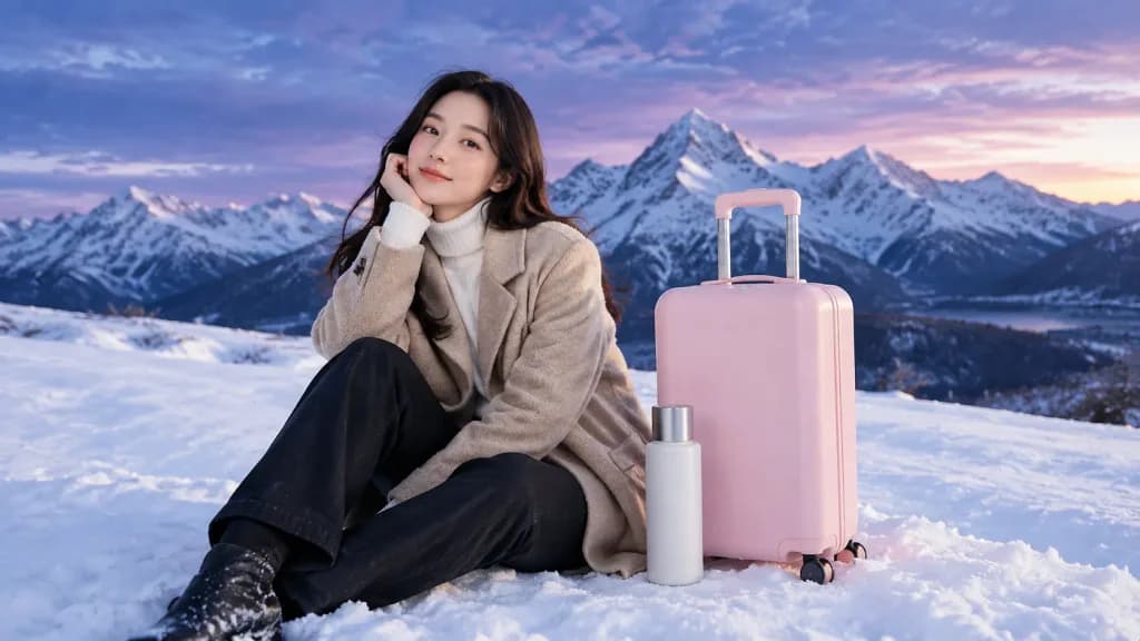 Snowy Mountain Luggage Editorial