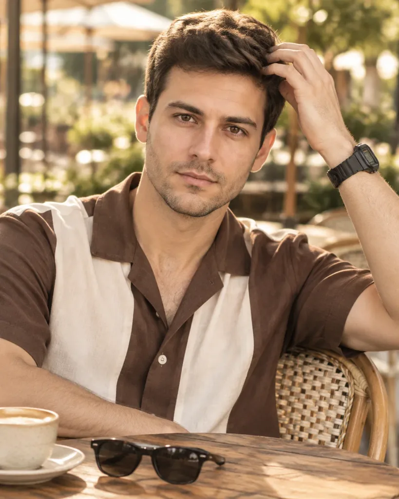 Young Man at Outdoor Café Portrait