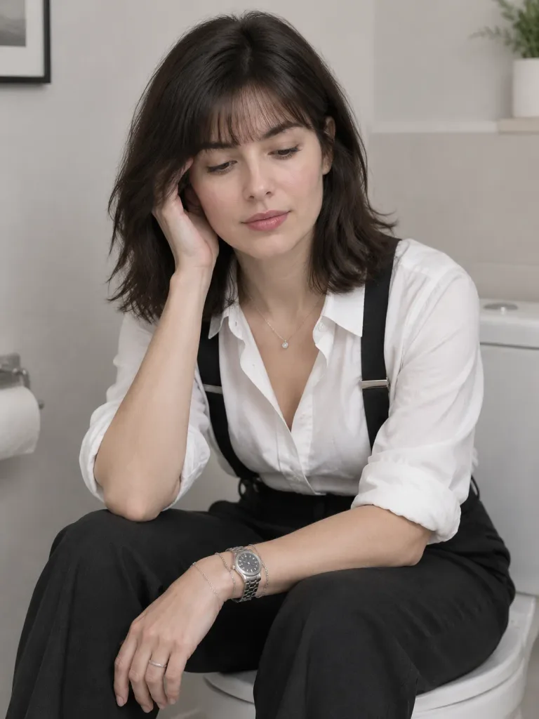 Introspective Suspender Portrait with Face Lock