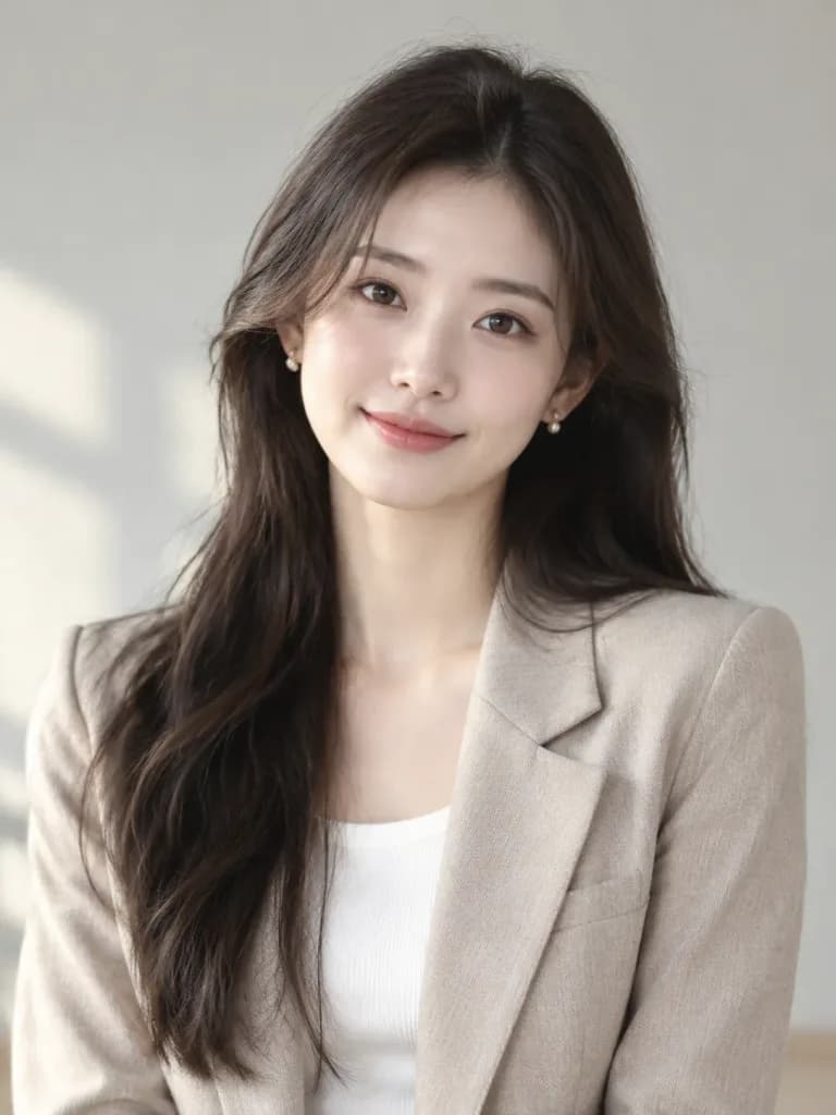 자연스러운 미소를 띤 인물 사진
