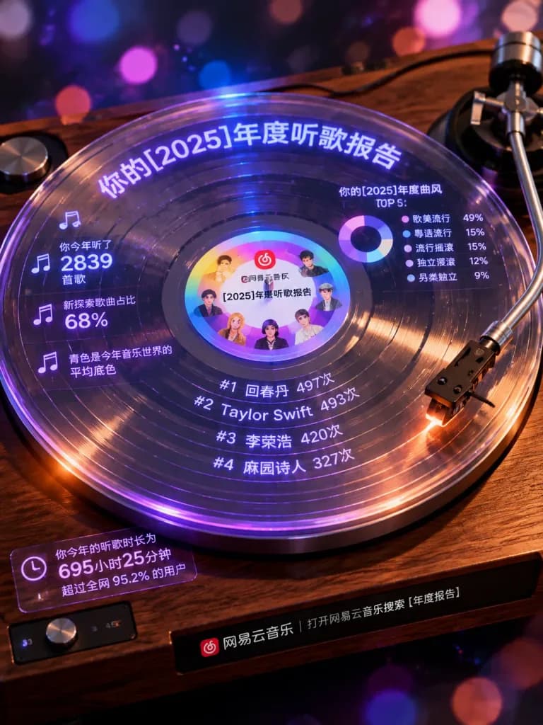 Music Annual Report Acrylic Vinyl Infographic