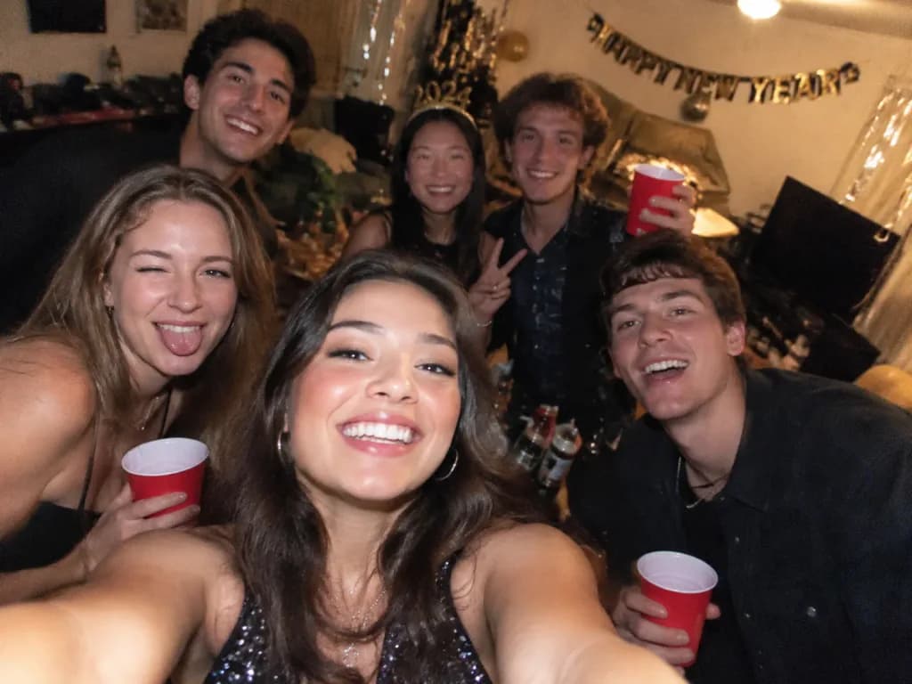 Realistic Group Selfie on Smartphone
