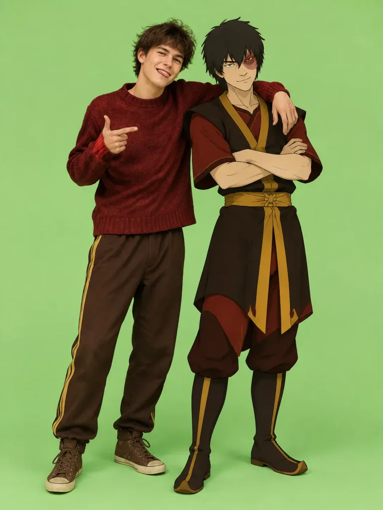 Foto posando junto a Zuko en 2D gigante