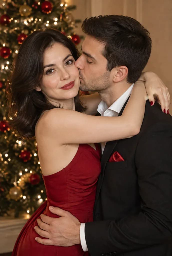 Festive Couple Christmas Editorial Portrait