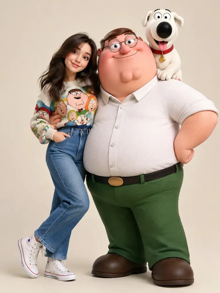 Portrait with 3D Cartoon Characters