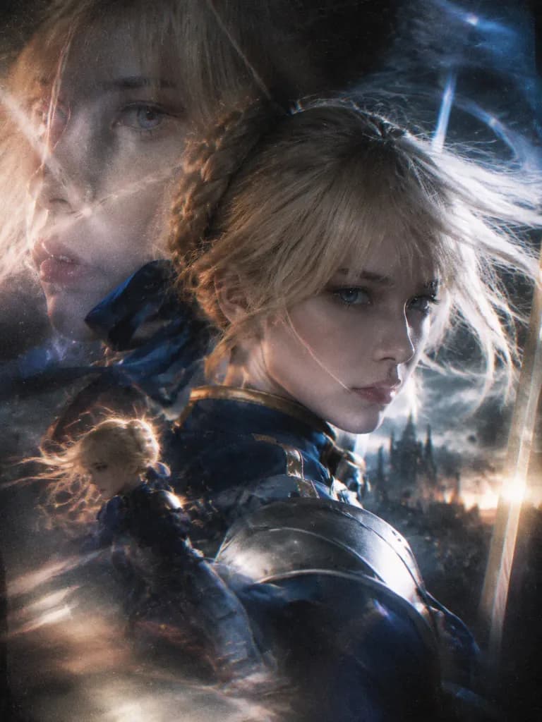 ภาพถ่ายฟิล์มคอสเพลย์ Saber แนวย้อนยุค