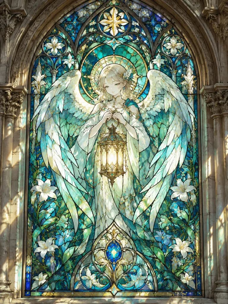 Ancient Castle Stained Glass Window