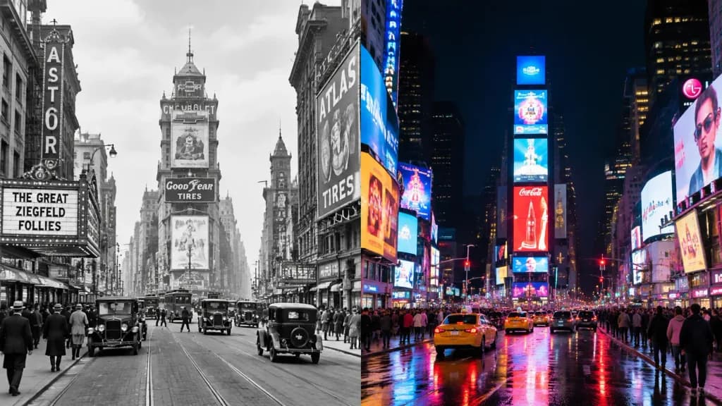 Split-Screen Historical Location Comparison
