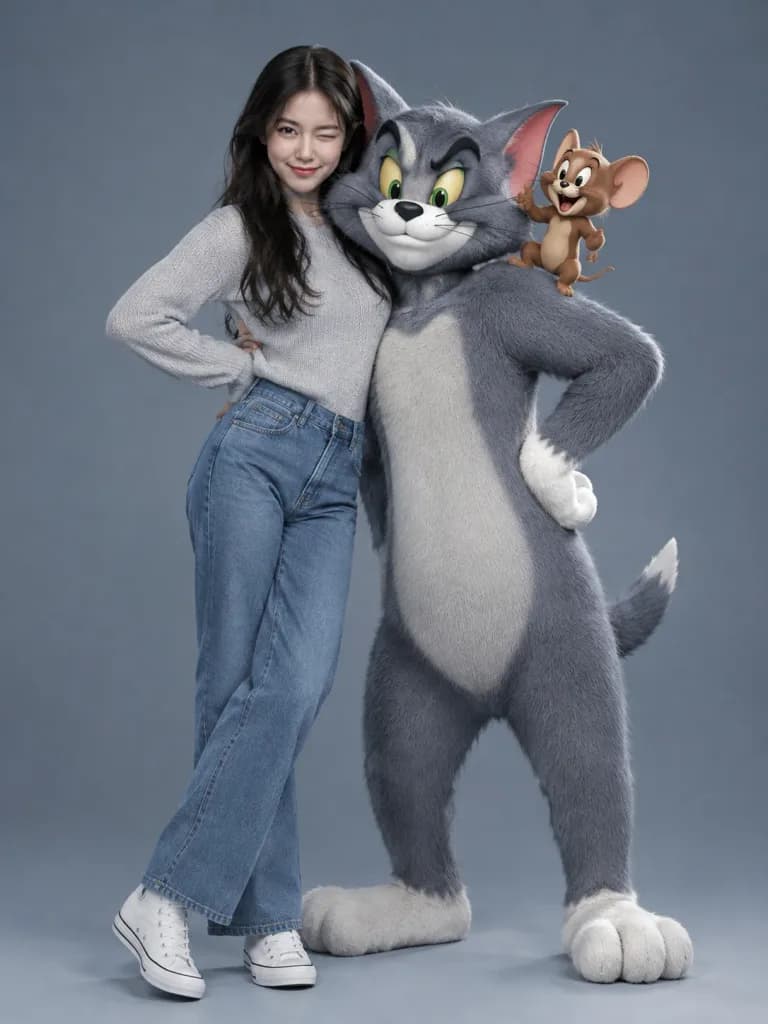 Studioporträt mit 3D Tom und Jerry